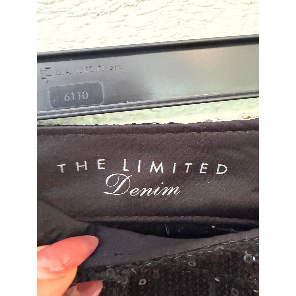 The Limited Sequin Mid Rise Legging Jeans Black Size 6 - Picture 4 of 6